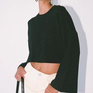 Princess Polly Girl Soldier Cropped Sweater Black